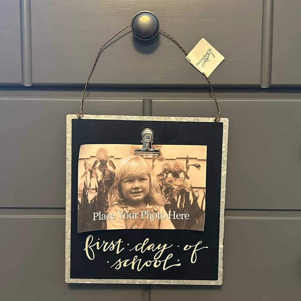 Primitives by Kathy - first day of school metal frame